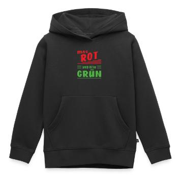 AIME LE ROUGE ET PAS LE VERT - Sweat Premium à capuche enfant bio - noir - Devant - AI Model Kid Male (0cm)