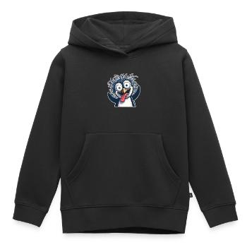 Pinguin Crazy - Kinder Premium Organic Hoodie - Schwarz - Vorne - AI Model Kid Male (0cm)
