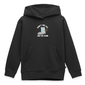 Können Wir Nicht Alle Einfach Gut Auskommen - Kinder Premium Organic Hoodie - Schwarz - Vorne - AI Model Kid Male (0cm)