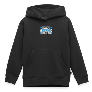Witzige Aussage Über Kleine Leute - Kurz Und - Kinder Premium Organic Hoodie - Schwarz - Vorne - AI Model Kid Male (0cm)