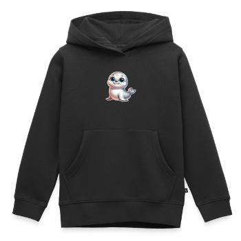 Robbe Seehund - Kinder Premium Organic Hoodie - Schwarz - Vorne - AI Model Kid Male (0cm)