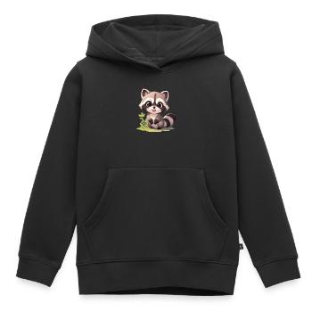 Raccoons Raccoon - Kids Premium Organic Hoodie - black - Front - AI Model Kid Male (0cm)