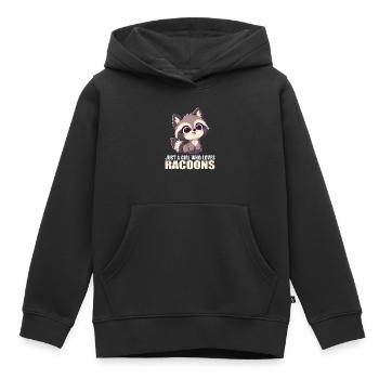 Raccoons Raccoon - Kids Premium Organic Hoodie - black - Front - AI Model Kid Male (0cm)