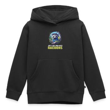 Raccoons Raccoon - Kids Premium Organic Hoodie - black - Front - AI Model Kid Male (0cm)