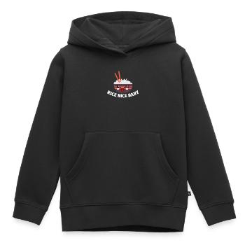 Lustige Cartoon-Reis Schale Mit Stäbchen - Rice - Kinder Premium Organic Hoodie - Schwarz - Vorne - AI Model Kid Male (0cm)