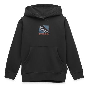 Kitzbühel Skifahren Tirol Design Kitzbühel Skiing - Kinder Premium Organic Hoodie - Schwarz - Vorne - AI Model Kid Male (0cm)