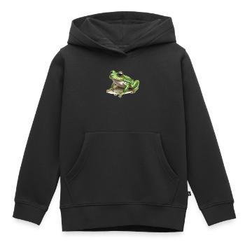 Frosch Frösche - Kinder Premium Organic Hoodie - Schwarz - Vorne - AI Model Kid Male (0cm)
