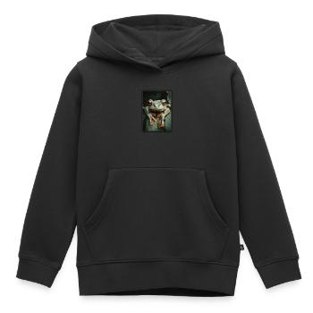 Frosch Frösche - Kinder Premium Organic Hoodie - Schwarz - Vorne - AI Model Kid Male (0cm)