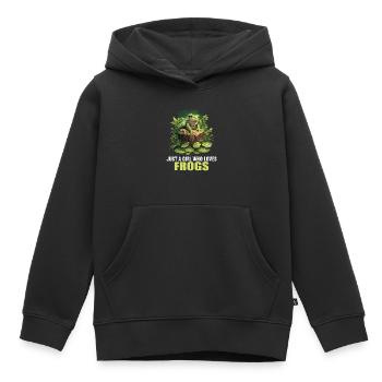 Frog Frogs - Kids Premium Organic Hoodie - black - Front - AI Model Kid Male (0cm)