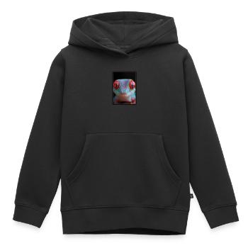 Geckos Geckos - Sweat Premium à capuche enfant bio - noir - Devant - AI Model Kid Male (0cm)
