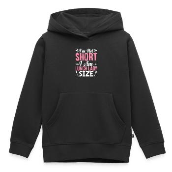 Je ne suis pas petite, je suis la dame du déjeuner - Sweat Premium à capuche enfant bio - noir - Devant - AI Model Kid Male (0cm)