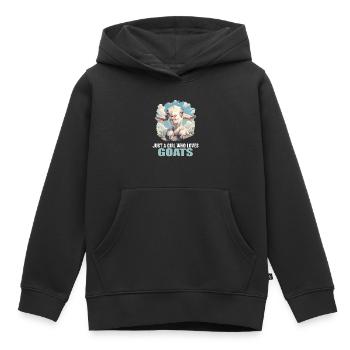 Chèvres chèvre - Sweat Premium à capuche enfant bio - noir - Devant - AI Model Kid Male (0cm)