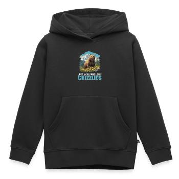 grizzly bears Grizzly bear - Kids Premium Organic Hoodie - black - Front - AI Model Kid Male (0cm)