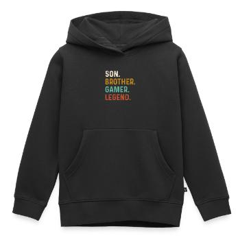 Son Brother Video Gamer Legend Gaming - Kinder Premium Organic Hoodie - Schwarz - Vorne - AI Model Kid Male (0cm)