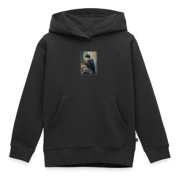 Faucon Faucon - Sweat Premium à capuche enfant bio - noir - Devant - AI Model Kid Male (0cm)