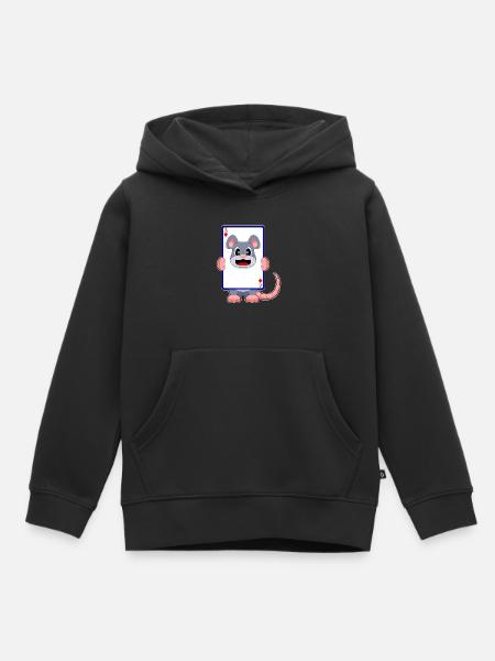 Maus Poker Pokerkarten - Kinder Premium Organic Hoodie - Schwarz