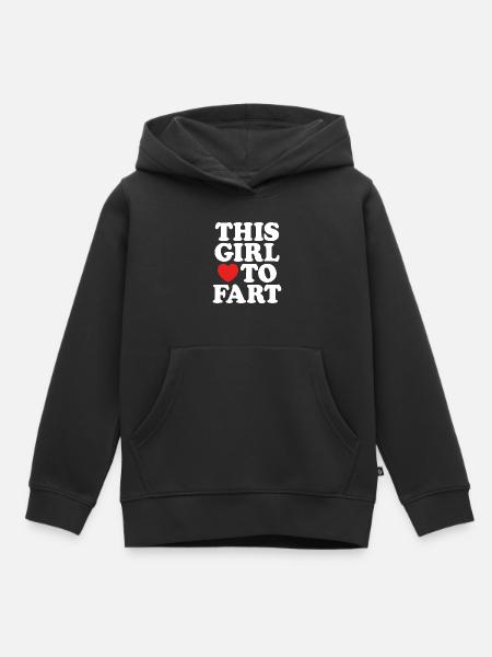 J’adore péter des blagues drôles de phrases de pet - Sweat Premium à capuche enfant bio - noir
