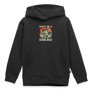 Don't Be a Dumb Bass Funny Fishing - Kids Premium Organic Hoodie - black - Front - AI Model Kid Male (0cm)