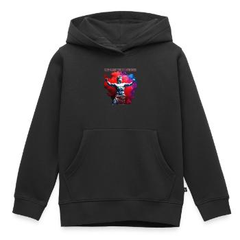 JE SUIS VENU POUR GAGNER - Sweat Premium à capuche enfant bio - noir - Devant - AI Model Kid Male (0cm)