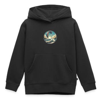 Kitesurfen Kitesurf Kitesurfer Kiteboard - Kinder Premium Organic Hoodie - Schwarz - Vorne - AI Model Kid Male (0cm)