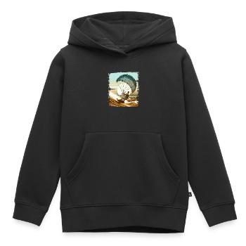 Kitesurfen Kitesurf Kitesurfer Kiteboard - Kinder Premium Organic Hoodie - Schwarz - Vorne - AI Model Kid Male (0cm)
