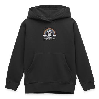 Lustiges Koala-Bedauern treibt mich an Regenbogen-Humor-Design - Kinder Premium Organic Hoodie - Schwarz - Vorne - AI Model Kid Male (0cm)