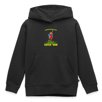 Explo-rer Funny Adventures Randonneur et Excursion - Sweat Premium à capuche enfant bio - noir - Devant - AI Model Kid Male (0cm)