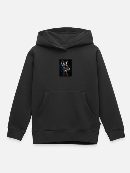 Kängurus Känguru - Kinder Premium Organic Hoodie - Schwarz