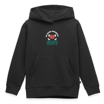 Je suis honnête pourquoi changer - Sweat Premium à capuche enfant bio - noir - Devant - AI Model Kid Male (0cm)