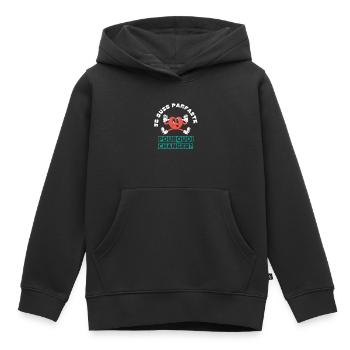 Je suis parfaite pourquoi changer - Sweat Premium à capuche enfant bio - noir - Devant - AI Model Kid Male (0cm)