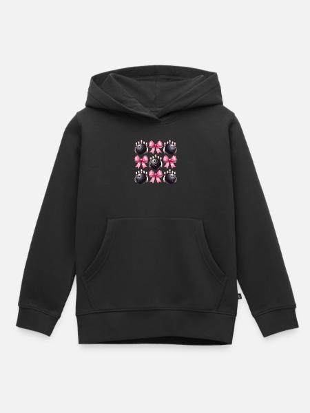 Coquette Bowling Kugel Pins Bowler rosa Schleife - Hoodie Premium barn ekologisk - svart