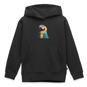 L’ère de l’ara - Sweat Premium à capuche enfant bio - noir - Devant - AI Model Kid Male (0cm)