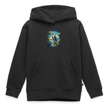 L’ère de l’ara - Sweat Premium à capuche enfant bio - noir - Devant - AI Model Kid Male (0cm)