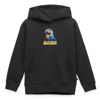 L’ère de l’ara - Sweat Premium à capuche enfant bio - noir - Devant - AI Model Kid Male (0cm)