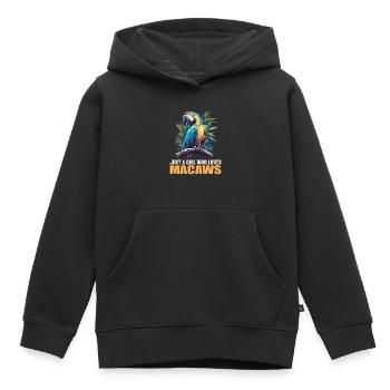 L’ère de l’ara - Sweat Premium à capuche enfant bio - noir - Devant - AI Model Kid Male (0cm)