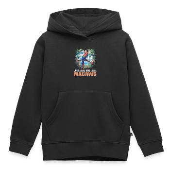 L’ère de l’ara - Sweat Premium à capuche enfant bio - noir - Devant - AI Model Kid Male (0cm)