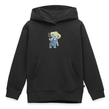 Koala Landwirt Mistgabel Bauernhof - Kinder Premium Organic Hoodie - Schwarz - Vorne - AI Model Kid Male (0cm)