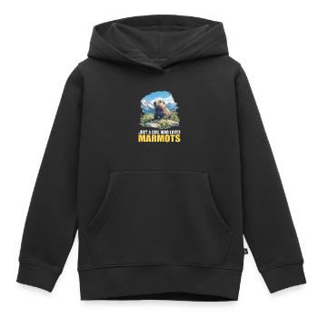 Murmeltiere Murmeltier - Kinder Premium Organic Hoodie - Schwarz - Vorne - AI Model Kid Male (0cm)