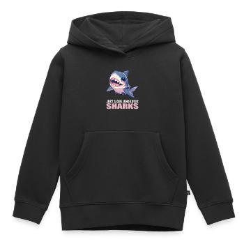 Requins Requin - Sweat Premium à capuche enfant bio - noir - Devant - AI Model Kid Male (0cm)
