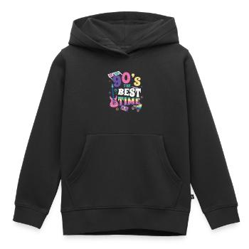 90er Jahre - Kinder Premium Organic Hoodie - Schwarz - Vorne - AI Model Kid Male (0cm)