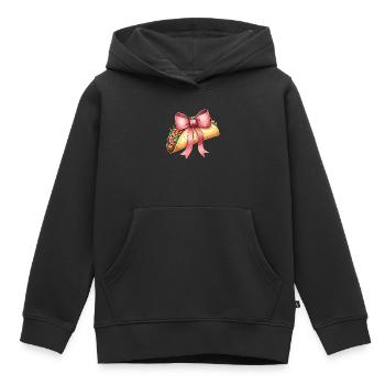 Coquette Bow Tacos Cuisine Mexicaine Ruban Rose - Sweat Premium à capuche enfant bio - noir - Devant - AI Model Kid Male (0cm)