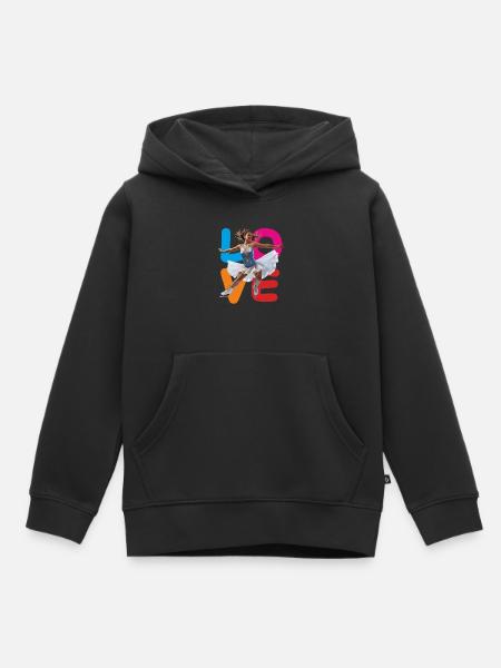 EISKUNSTLAUF LOVE - Kinder Premium Organic Hoodie - Schwarz