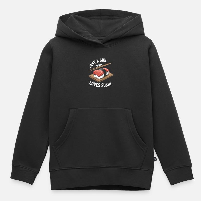 Sushi - Sweat Premium à capuche enfant bio - noir