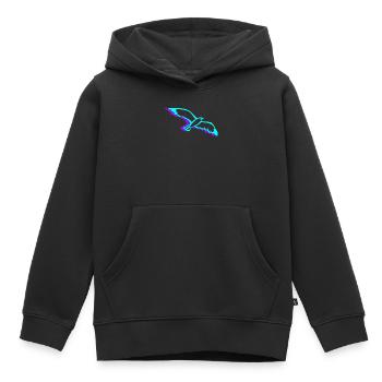 Retro Seagull Seagull Seabird Vaporwave - Kids Premium Organic Hoodie - black - Front - AI Model Kid Male (0cm)