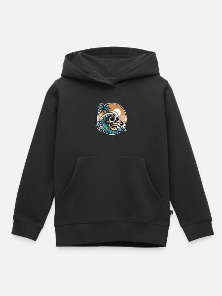Surfen Surfer skull - Kinder Premium Organic Hoodie - Schwarz
