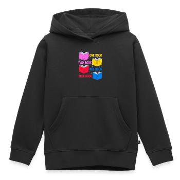 un livre deux livre livre rouge livre bleu Design pour un - Sweat Premium à capuche enfant bio - noir - Devant - AI Model Kid Male (0cm)