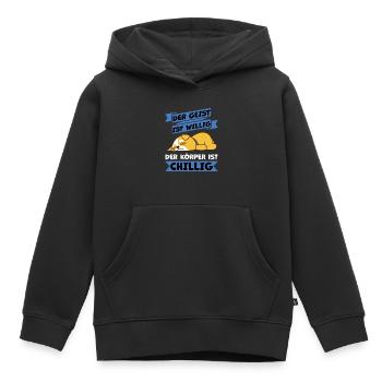 frisson corporel haha je me pisse - Sweat Premium à capuche enfant bio - noir - Devant - AI Model Kid Male (0cm)