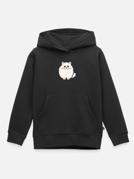 Chat persan - Sweat Premium à capuche enfant bio - noir
