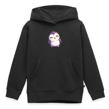 Pingouins Pingouin - Sweat Premium à capuche enfant bio - noir - Devant - AI Model Kid Male (0cm)