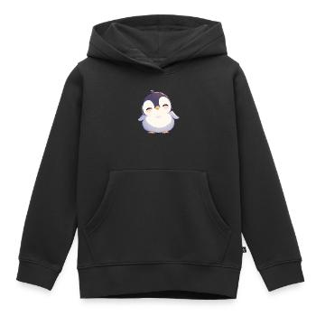 Pingouins Pingouin - Sweat Premium à capuche enfant bio - noir - Devant - AI Model Kid Male (0cm)